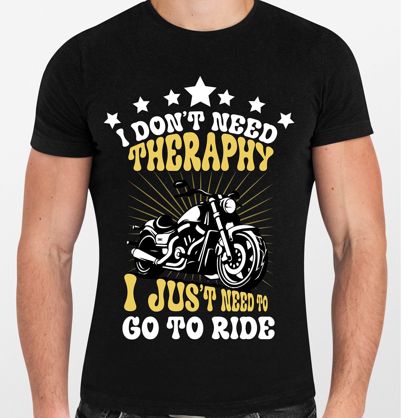 Simple black t-shirt worn by a man