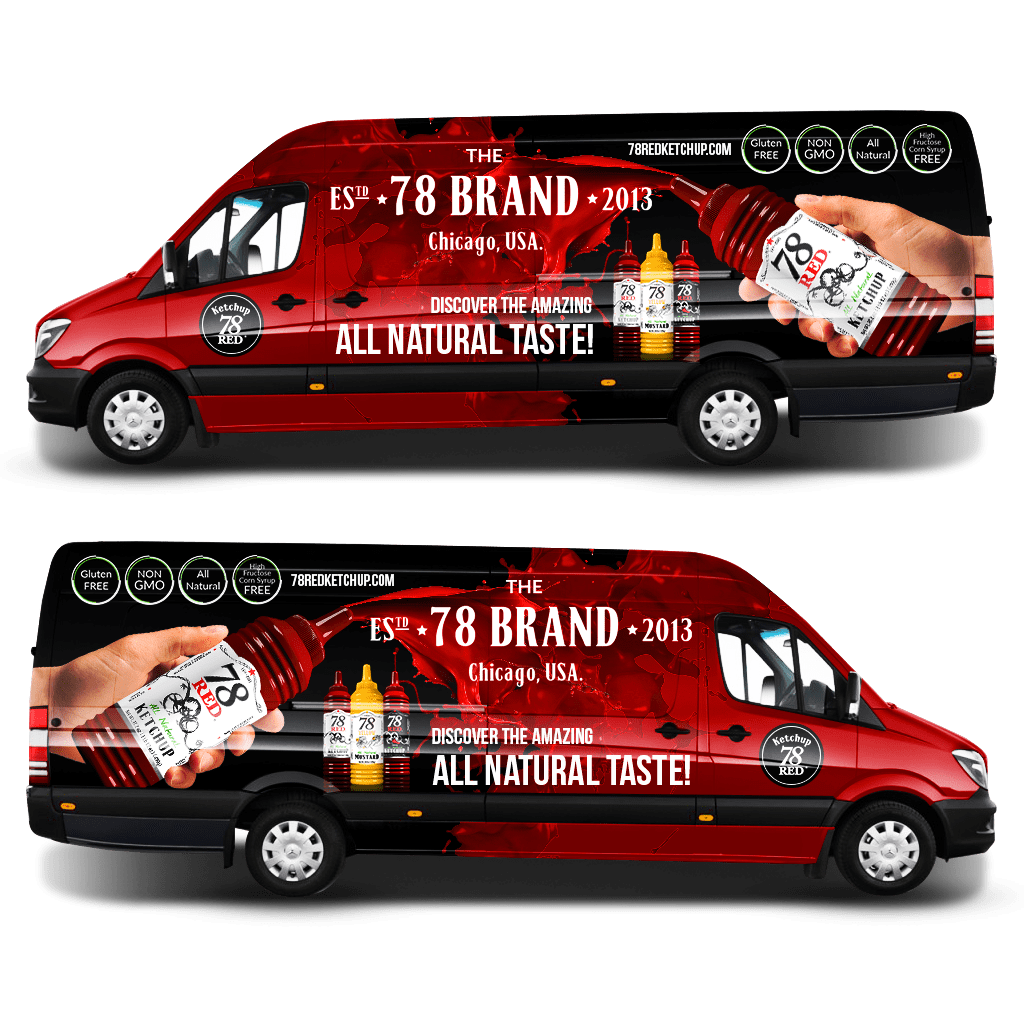 eye-catching Van wrap design